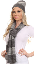 Load image into Gallery viewer, Robin Unisex Ribbed Knit Heather Beanie Hat And Scarf Set
