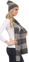 Load image into Gallery viewer, Robin Unisex Ribbed Knit Heather Beanie Hat And Scarf Set
