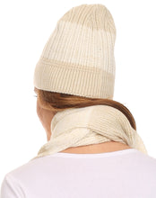 Load image into Gallery viewer, Robin Unisex Ribbed Knit Heather Beanie Hat And Scarf Set
