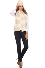 Load image into Gallery viewer, Robin Unisex Ribbed Knit Heather Beanie Hat And Scarf Set
