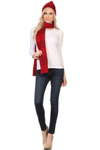 Load image into Gallery viewer, Robin Unisex Ribbed Knit Heather Beanie Hat And Scarf Set

