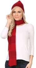 Load image into Gallery viewer, Robin Unisex Ribbed Knit Heather Beanie Hat And Scarf Set
