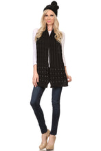 Load image into Gallery viewer, Kae Jewel Studded Cable Knit Beanie Hat And Scarf Set
