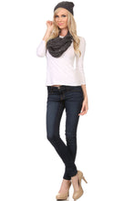 Load image into Gallery viewer, Kae Jewel Studded Cable Knit Beanie Hat And Scarf Set
