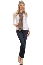Load image into Gallery viewer, Kae Jewel Studded Cable Knit Beanie Hat And Scarf Set
