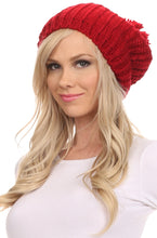 Charger l&#39;image dans la galerie, Lax Wide Unisex Cable Knit Large Pom Pom Bobble Beanie Hat Cap
