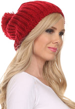 Charger l&#39;image dans la galerie, Lax Wide Unisex Cable Knit Large Pom Pom Bobble Beanie Hat Cap
