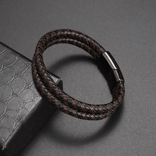 Charger l&#39;image dans la galerie, Bracelet en cuir multicouche classique tissé à la main - Cuir végétalien - Importé
