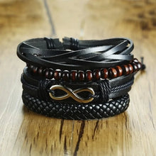 Load image into Gallery viewer, Vnox 4Pcs/ Set Braided Wrap Leather Bracelets - Vegan leather - Imported
