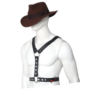 Double Folded Real Cowhide Leather Harness for Men Y shape Chest Harness Shoulder Harness Men Fetish Wear