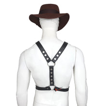 Load image into Gallery viewer, Double Folded Real Cowhide Leather Harness for Men Y shape Chest Harness Shoulder Harness Men Fetish Wear
