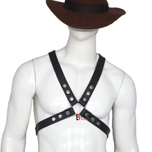 Load image into Gallery viewer, Double Folded Real Cowhide Leather Harness for Men Chest Harness Shoulder Harness Men Fetish Wear
