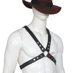 Double Folded Real Cowhide Leather Harness for Men Chest Harness Shoulder Harness Men Fetish Wear