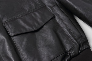 REED Men's Premium Leather Aviator Bomber Jacket - Imported