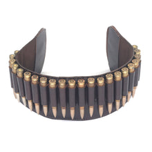 Load image into Gallery viewer, Cowhide Leather Rifle Cartridge Reload Holder, Belt Loop, 22 Loops Rifle Shells
