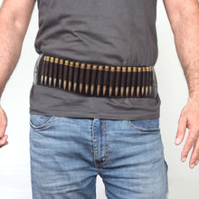 Load image into Gallery viewer, Cowhide Leather Rifle Cartridge Reload Holder, Belt Loop, 22 Loops Rifle Shells
