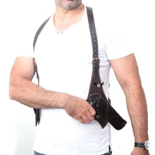 Load image into Gallery viewer, Cowhide Leather Vertical Concealed Holster Right and Left Handers Universal Size
