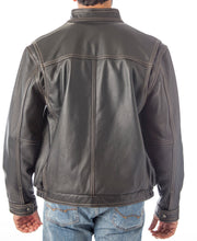 Cargar imagen en el visor de la galería, Contemporary Stand Up Collar Leather Jacket - Reed Classic Men&#39;s Fit - Imported
