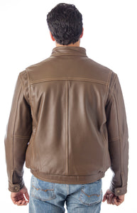 Contemporary Stand Up Collar Leather Jacket - Reed Classic Men's Fit - Imported