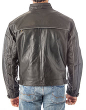 Load image into Gallery viewer, Vented Leather Motorcycle Jacket with Light Reflector - Imported
