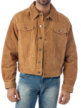 Cargar imagen en el visor de la galería, REED Men&#39;s Western Jean Style Suede Leather Shirt Jacket - Imported
