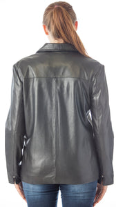REED Women's Lambskin 26" Classic Leather Jacket - Imported