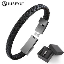 Cargar imagen en el visor de la galería, Leather Mini Micro USB Bracelet Charger
