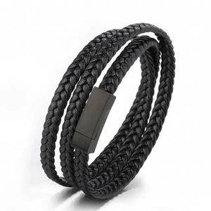 Classic Hand Woven Multi-Layered Leather Bracelet - Vegan leather - Imported