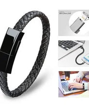 Cargar imagen en el visor de la galería, USB Leather Charging Braided Bracelets
