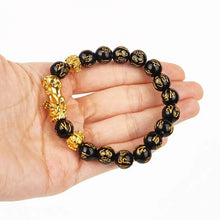 Load image into Gallery viewer, Feng Shui Wealth Bracelet: Black Beads
