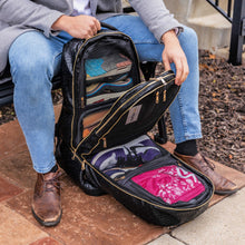 Load image into Gallery viewer, Black Monogram Leather Carry-On Backpack (Patented Signature Design)
