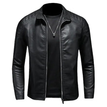 Load image into Gallery viewer, Motorcycle Vegan leather Jacket Men
