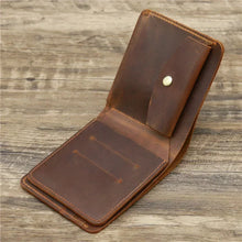 Load image into Gallery viewer, Personalized Best Genuine Leather Mens Wallet with Coin Pocket Minimalist Engraved Bi Fold Pure Leather Wallet for Men
