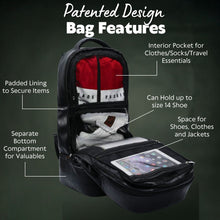 Load image into Gallery viewer, Black Leather Luxury Carry On Backpack (Patented Signature Design)
