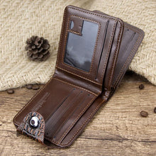 Load image into Gallery viewer, Mens Wallet Leather Genuine Short Purse Billetera Hombre Men Wallets Vintage Style Cartera Hombre Crocodile Money Small Wallet
