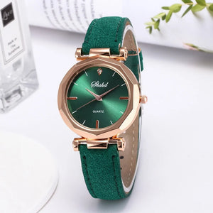 Fashion Women Leather Casual Watch - Vegan leather - Imported