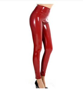 Leggings en cuir verni latex - Cuir végétalien - Importé