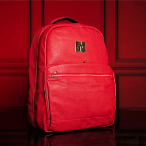 Red Tumbled Leather Daily Commuter Bag