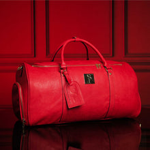 Load image into Gallery viewer, Red Tumbled Leather Duffle Bag (New Weekender Design)
