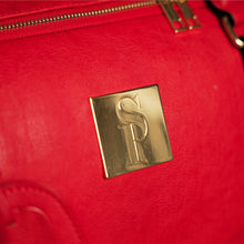Load image into Gallery viewer, Red Tumbled Leather Duffle Bag (New Weekender Design)

