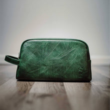 Load image into Gallery viewer, Emerald Green Leather Toiletry Bag
