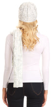 Charger l&#39;image dans la galerie, Coline Soft Heather Chunky Cable knit Hat and Scarf Set Warm Cozy Winter
