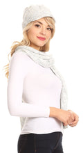 Charger l&#39;image dans la galerie, Coline Soft Heather Chunky Cable knit Hat and Scarf Set Warm Cozy Winter
