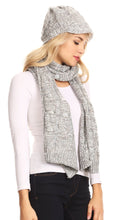 Charger l&#39;image dans la galerie, Coline Soft Heather Chunky Cable knit Hat and Scarf Set Warm Cozy Winter
