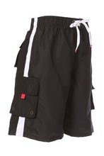 Load image into Gallery viewer, Men&#39;s Contrast Striped Solid Color Swim Trunks for Surfing and Skating
