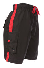 Load image into Gallery viewer, Men&#39;s Contrast Striped Solid Color Swim Trunks for Surfing and Skating
