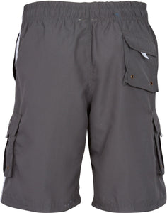 Men's Contrast Striped Solid Color Swim Trunks for Surfing and Skating