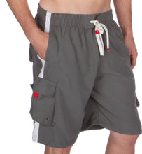 Load image into Gallery viewer, Men&#39;s Contrast Striped Solid Color Swim Trunks for Surfing and Skating
