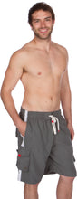 Load image into Gallery viewer, Men&#39;s Contrast Striped Solid Color Swim Trunks for Surfing and Skating
