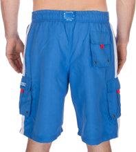 Load image into Gallery viewer, Men&#39;s Contrast Striped Solid Color Swim Trunks for Surfing and Skating
